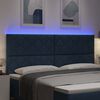 vidaXL Headboard with LED Strip Lights Adjustable Blue 200 cm Fabric