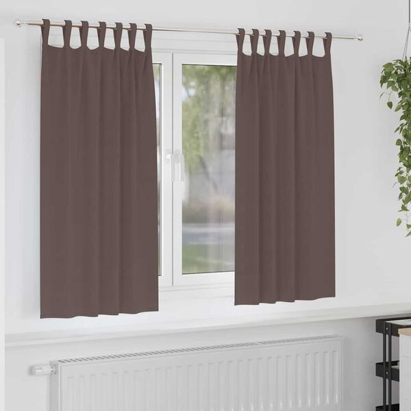 vidaXL Blackout Curtains with Rings 2 pcs Dark Brown 175 x 140 cm