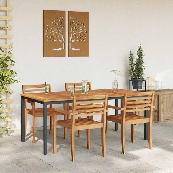 vidaXL Outdoor Tables Natural and black 180 x 90 x 75 cm
