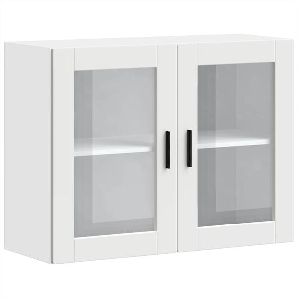 vidaXL Kitchen Wall Cabinet with Glass Door Porto White