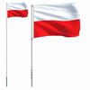 vidaXL Poland Flag and Pole 5,5 m Aluminium