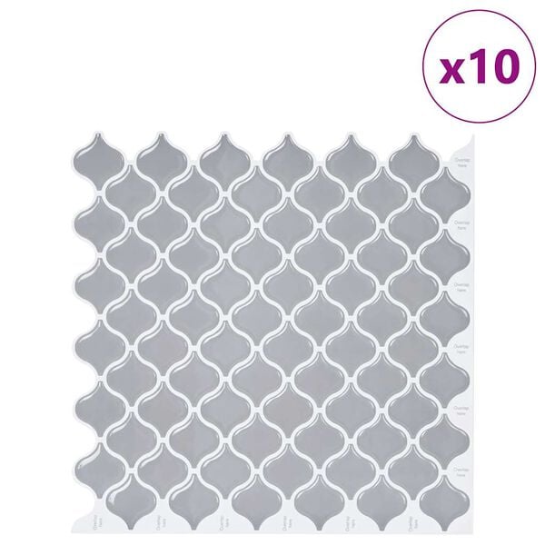 vidaXL Lanturn Tile 10 pcs Grey 27 x 27 cm Polyurethane and PET