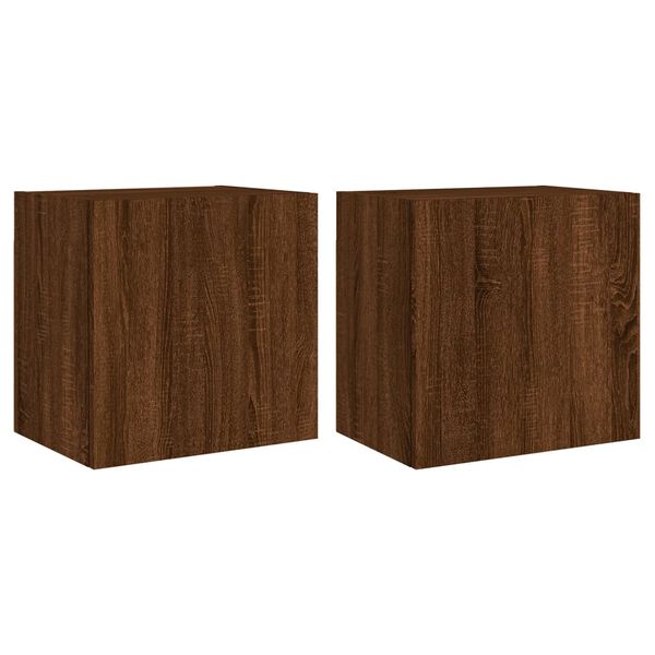 vidaXL TV Wall Cabinets 2 pcs Brown Oak 40.5x30x40 cm Engineered Wood