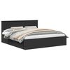 vidaXL Bed Frame with Headboard Black 200 x 200 cm Engineered Wood