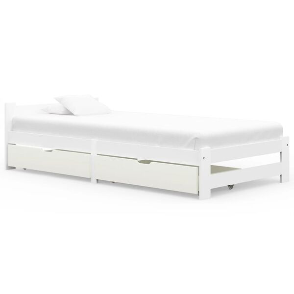 vidaXL Bed Frame without Mattress White Solid Wood 90x200 cm
