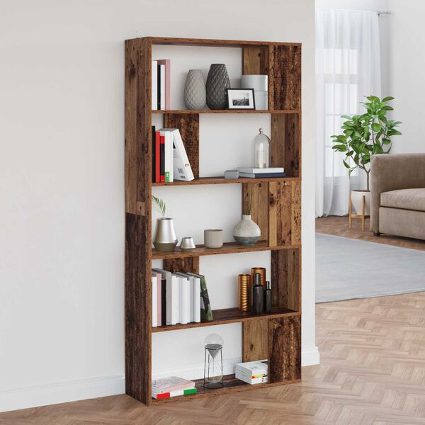 vidaXL Book Cabinet Old Wood 80 x 24 x 159 cm Engineered Wood
