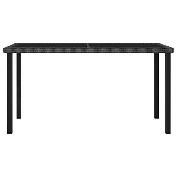 vidaXL Garden Dining Table Black 140x70x73 cm Poly Rattan