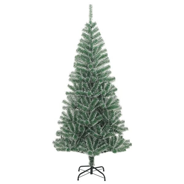 vidaXL Artificial Christmas Tree with Flocked Snow Green 210 cm