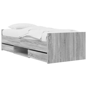 vidaXL Bed Frame with Drawer with Storage Grey Sonoma Engineered Wood