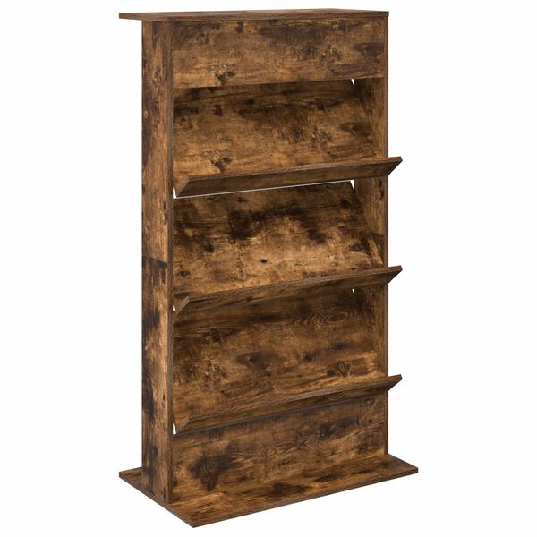vidaXL Magazine Rack Smoked Oak 70 x 41 x 126 cm Engineered Wood