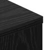 vidaXL Headboard Cabinet with LED Black Oak 140 x 16.5 x 103.5 cm