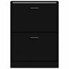 vidaXL Shoe Cabinet Black 59x17x81 cm Engineered Wood