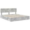 vidaXL Storage Bed Concrete Grey 180 x 200 cm Engineered Wood