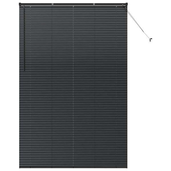 vidaXL Venetian Blinds Height Adjustable Black 220 x 140 cm Aluminium