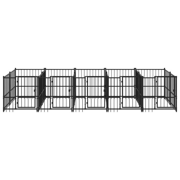 vidaXL Outdoor Dog Kennel Steel 9.38 m&sup2;