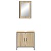 vidaXL Bathroom Furniture Set with Shelf 2 pcs Brown Engineered wood