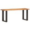 vidaXL Live Edge Bench 110 cm Solid Acacia Wood and Steel