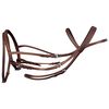 Leather Flash Bridle with Reins and Bit Brown Pony
