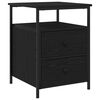 vidaXL Bedside Cabinet with Drawer 2 pcs Black Oak 34 x 35.5 x 50 cm