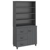 vidaXL Highboard HAMAR Solid Wood Pine Dark Grey