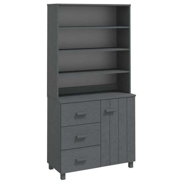 vidaXL Highboard HAMAR Solid Wood Pine Dark Grey