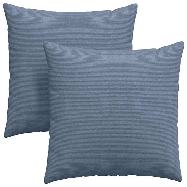 vidaXL Sofa Pillows 2 pcs Blue 80 x 80 cm Corduroy Fabric