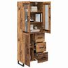 vidaXL Highboard with Drawer 2 pcs Old Wood Engineered Wood and Glass