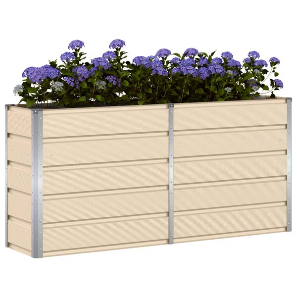 vidaXL Planter Ivory 160 x 40 x 75 cm Steel