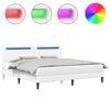 vidaXL Bed Frame with LED Strip Lights White 180 x 200 cm Faux Leather