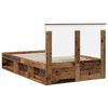 vidaXL Bed Frame with Headboard Old Wood 120 x 190 cm Solid Pine Wood