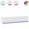 vidaXL TV Wall Cabinet with LED White 180x31x38 cm