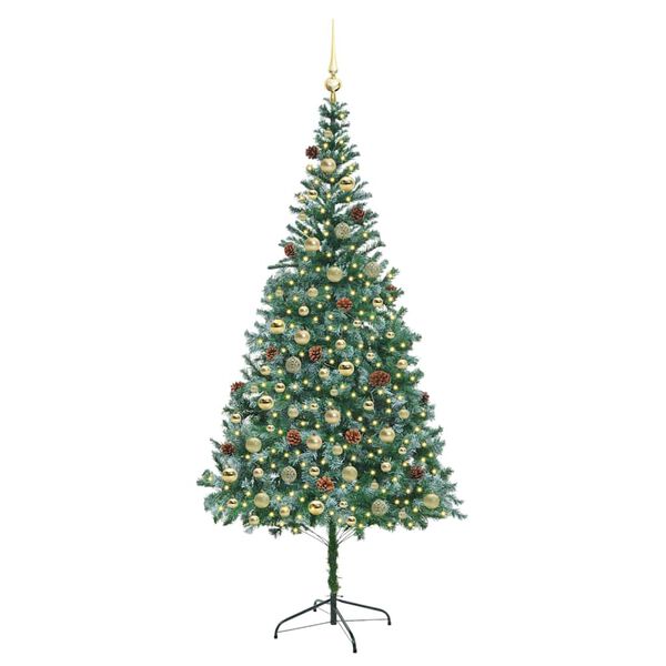 vidaXL Artificial Christmas Tree with Stand Green 210 cm PVC and Steel