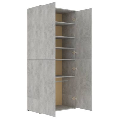 vidaXL Shoe Cabinet Concrete Grey 80x39x178 cm Chipboard