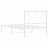 vidaXL Metal Bed Frame without Mattress with Headboard White 90x190cm
