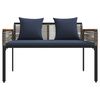 vidaXL Outdoor Furniture Set 4 pcs Grey and Navy Blue PE Rattan