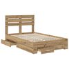 vidaXL Bed Frame with Drawer with Headboard Manual Engineered Wood