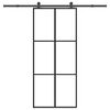 vidaXL Sliding Door with Hardware Set 90x205 cm ESG Glass&Aluminium