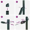 vidaXL Fence Posts Manual 7 pcs Green Ø32mm 150 cm Galvanised steel