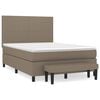 vidaXL Box Spring Bed with Mattress Taupe 140x190 cm Fabric