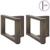 vidaXL Coffee Table Legs T-Shaped&nbsp;2 pcs Black 50x25x(30-31) cm Steel