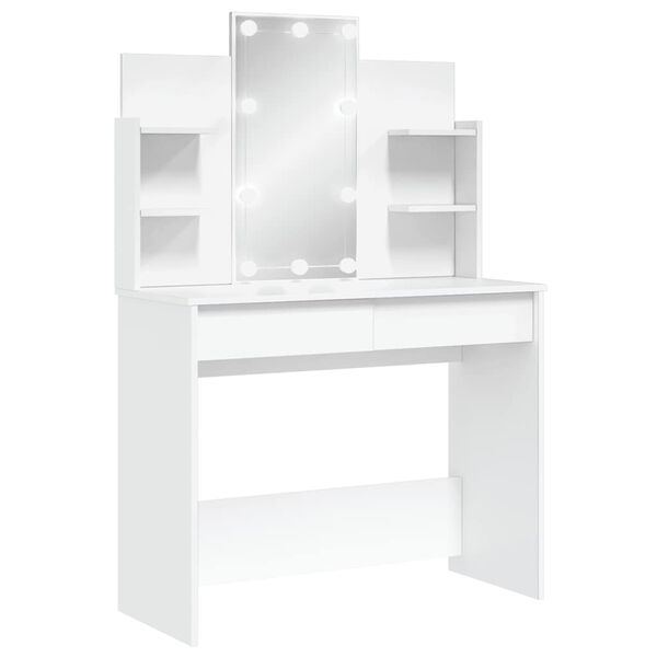 vidaXL Dressing Table with LED Lights White 96x40x142 cm