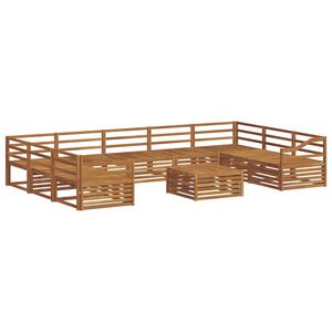 vidaXL Outdoor Sofa Set 10 pcs Natural Solid Acacia Wood