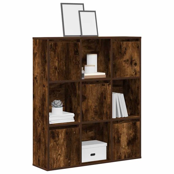 vidaXL Bookcase Smoked Oak 89x24x101.5 cm Engineered Wood