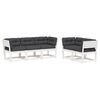 vidaXL 5 Piece Garden Sofa Set with Cushions White Solid Wood Pine