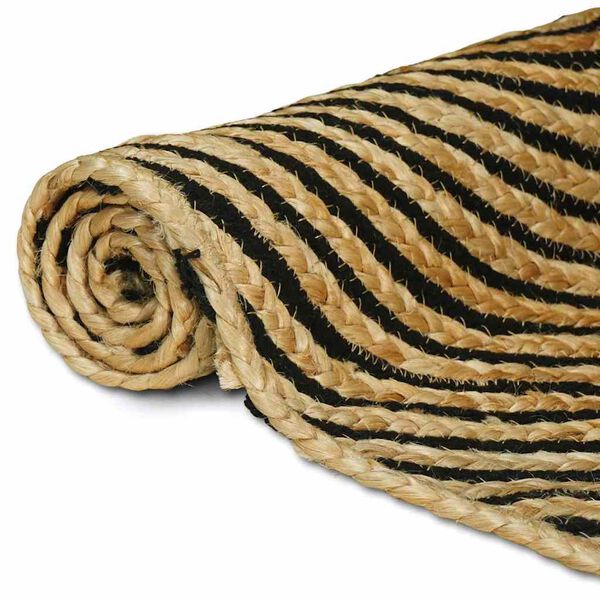 vidaXL Rug Natural and Black 60 x 110 cm Jute