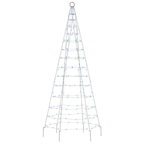 vidaXL LED Christmas Tree on Flagpole 200 LEDs Blue 180 cm