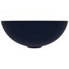 vidaXL Bathroom Sink Ceramic Dark Blue Round