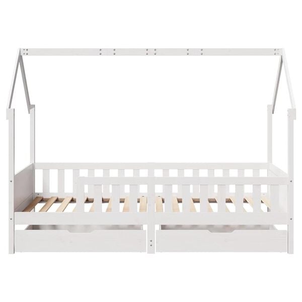 vidaXL Kids Bed Frame with Drawers without Mattress 90x200 cm Solid Wood
