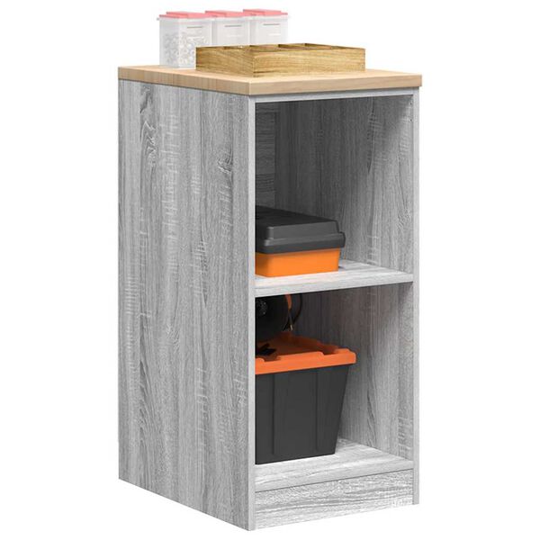 vidaXL Garage Storage Cabinet Grey Sonoma 40x51x85 cm Solid Wood Pine