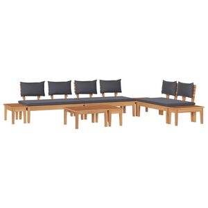 vidaXL Garden Sofa Set 5 pcs Brown and Grey